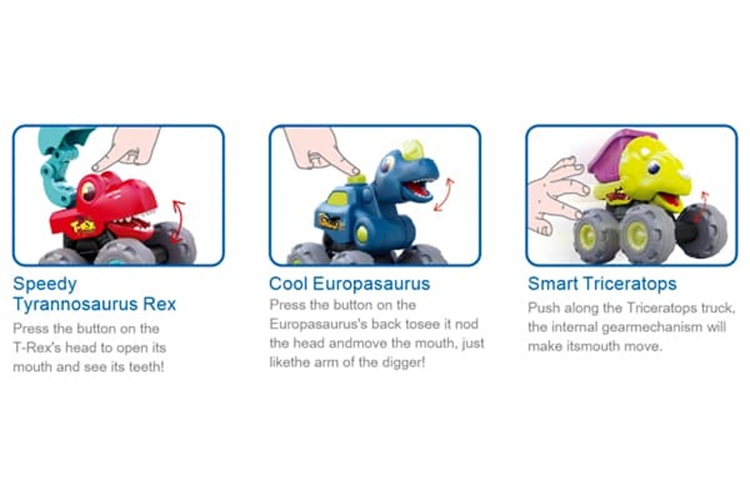 ست ماشین دایناسورها - A 7973 - هولی تویز / hola